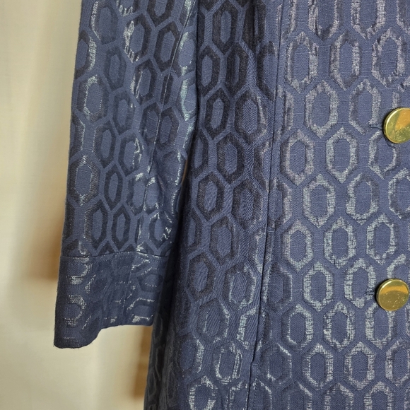 Merona Collection Womens Navy Blue Coat With Gold Buttons Size Small - Picture 3 of 6